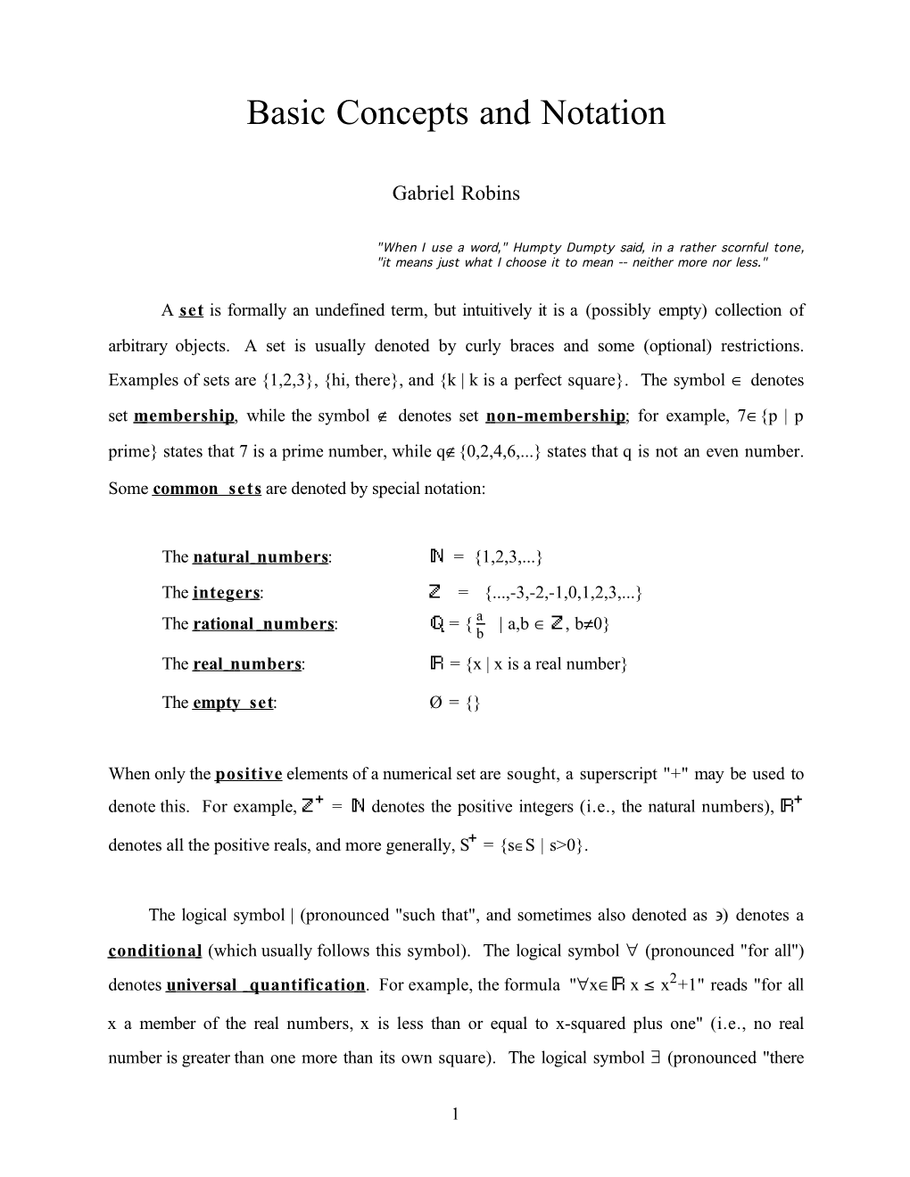 Basic Concepts and Notation