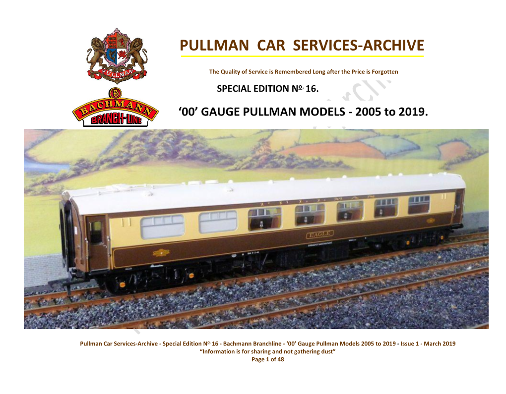 Pullman Car Services-Archive