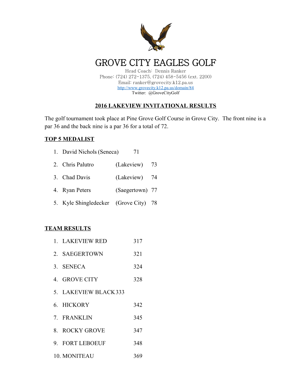 2006 Grove City Golf