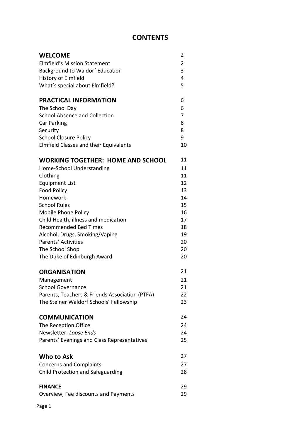 Parent Handbook March 2019