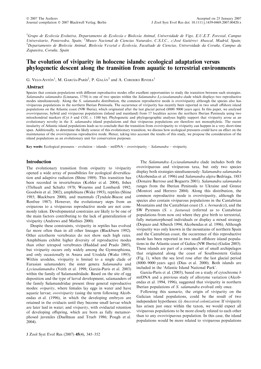 The Evolution of Viviparity in Holocene Islands: Ecological Adaptation Versus Phylogenetic Descent Along the Transition from Aquatic to Terrestrial Environments