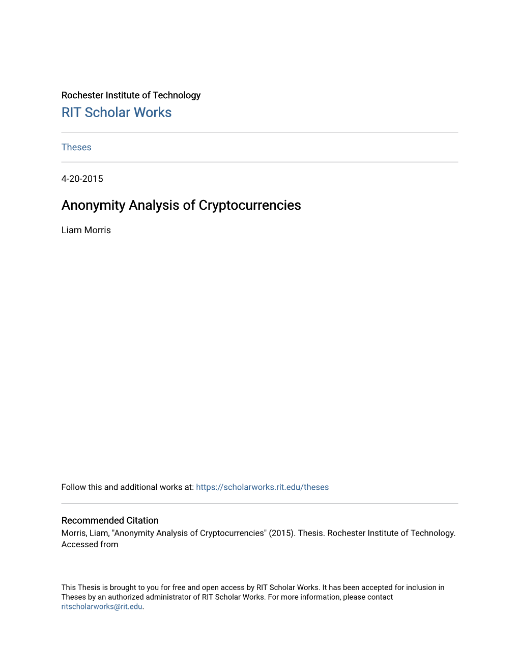 Anonymity Analysis of Cryptocurrencies