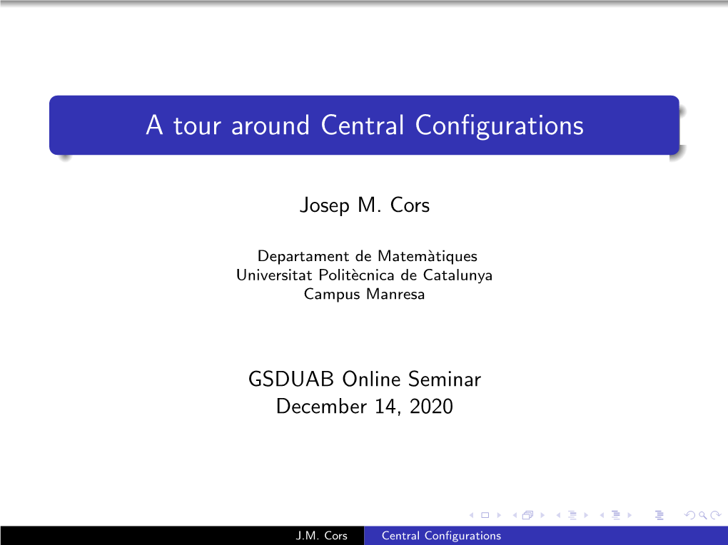 A Tour Around Central Configurations