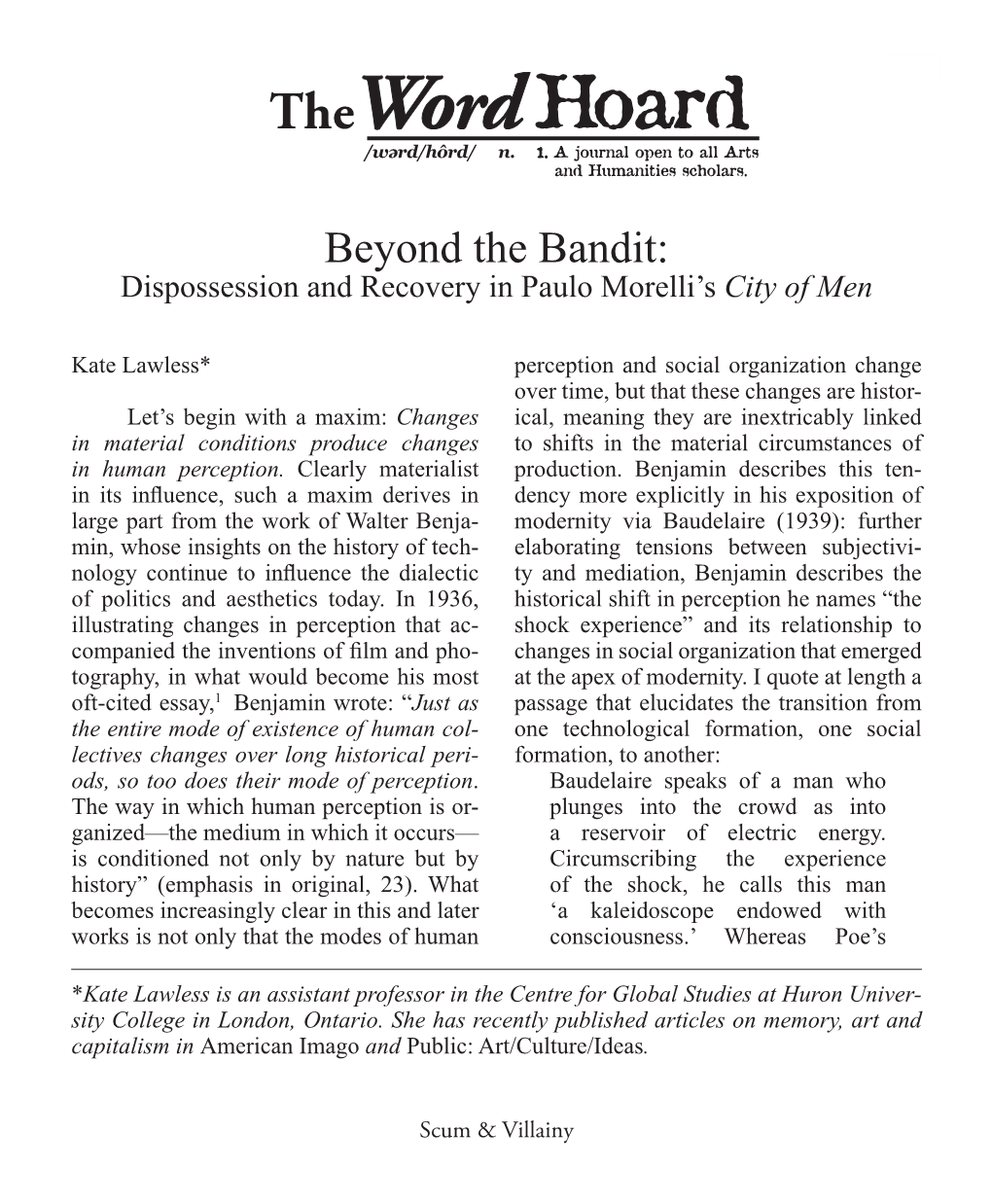 Dispossession and Recovery in Paulo Morelliâ•Žs City Of