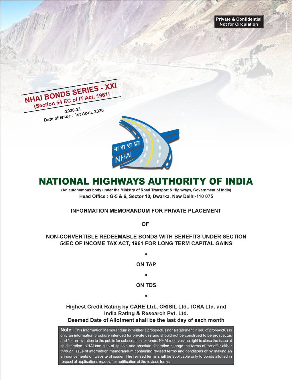 NHAI Information Memorandum