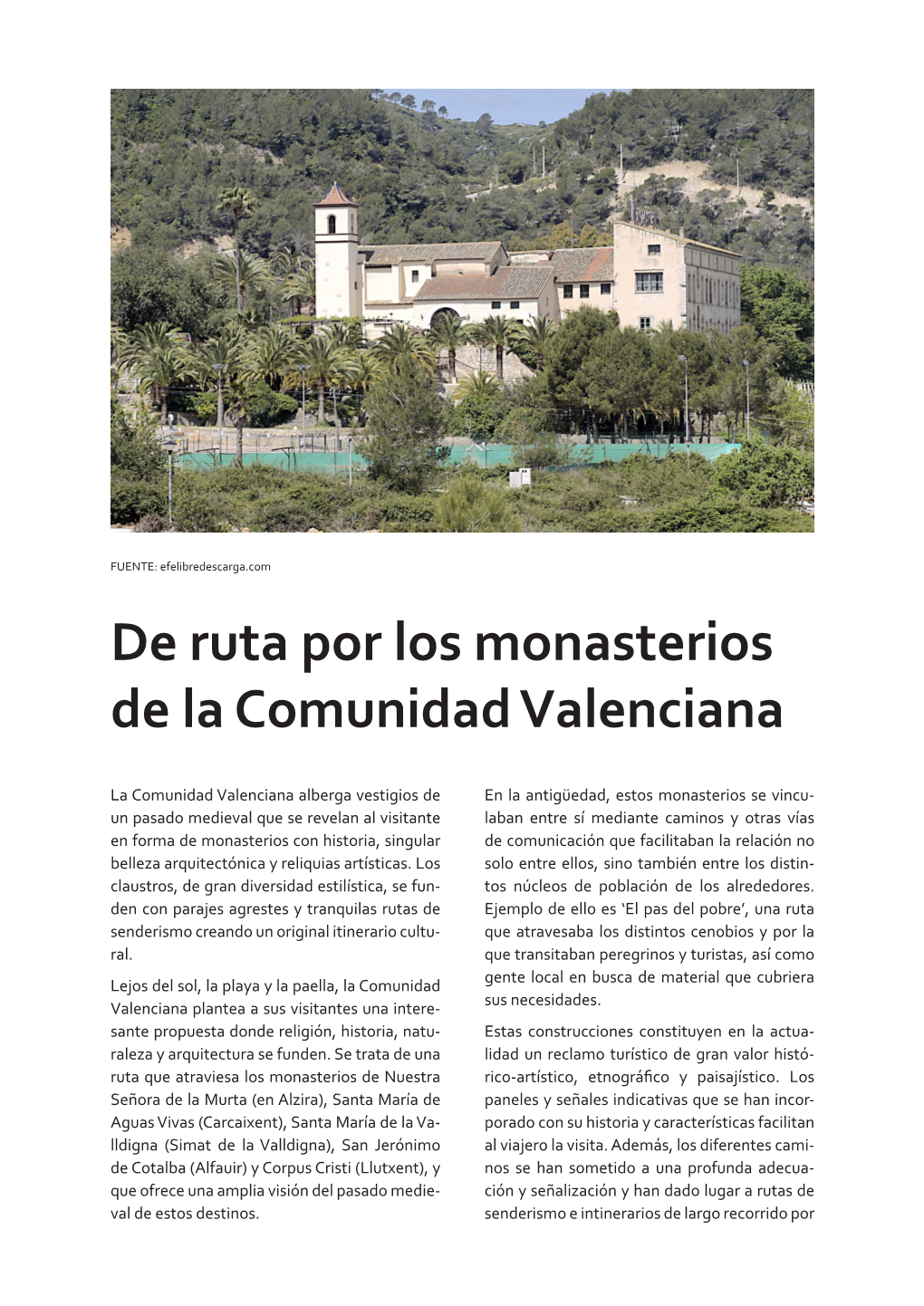 De Ruta Por Los Monasterios De La Comunidad Valenciana