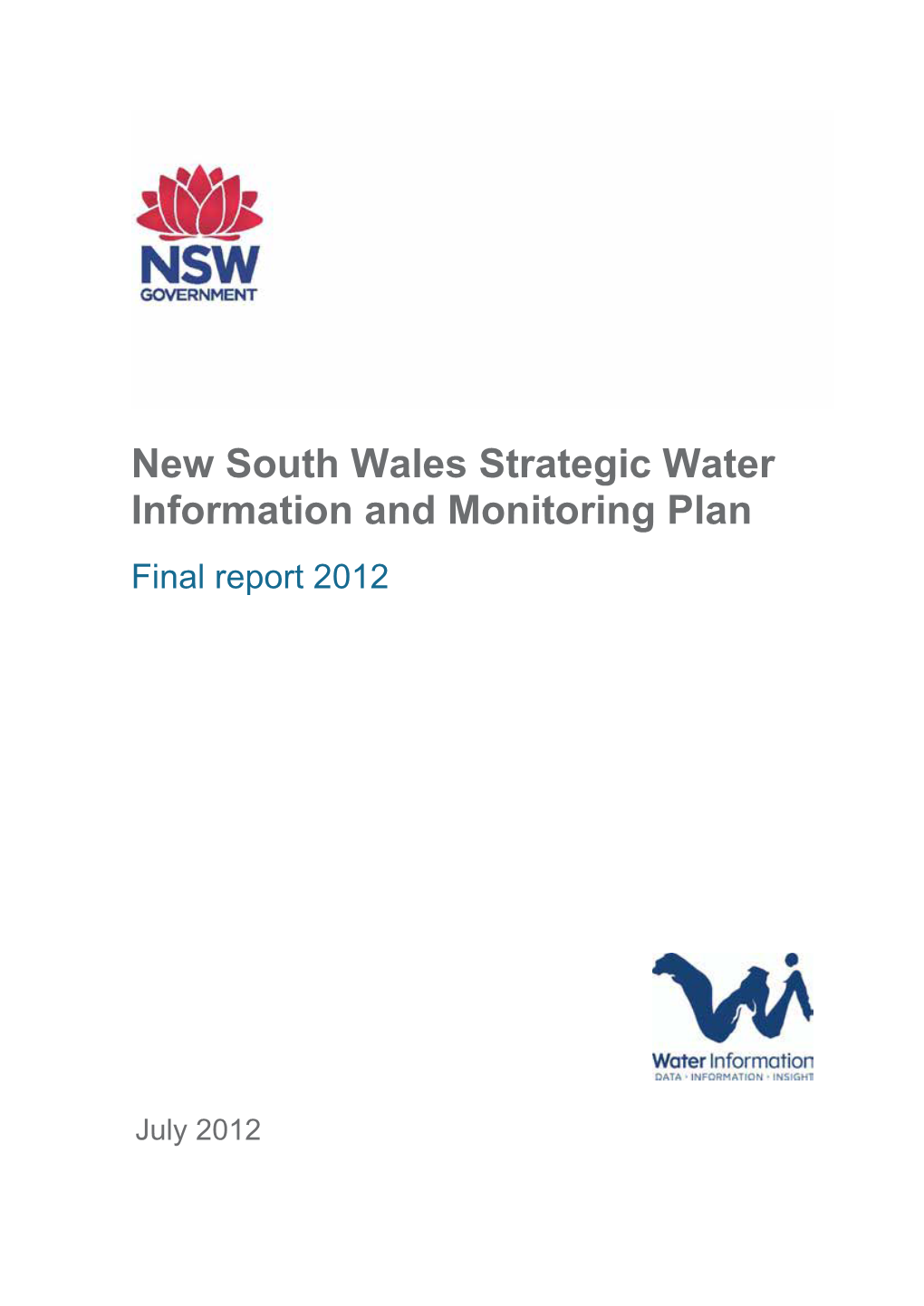 Strategic Water Information and Monitoring Plan, New South Wales