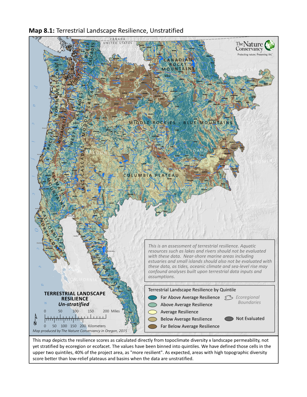 Map 8.1: Terrestrial Landscape Resilience, Unstratified