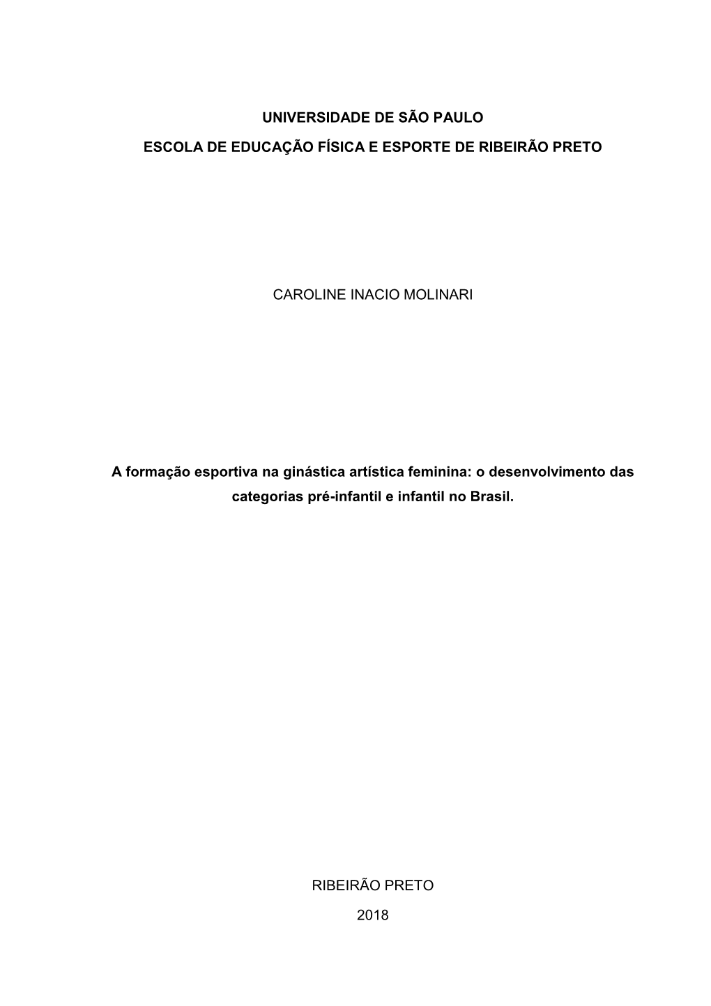 Universidade De São Paulo Escola De Educação Física E Esporte De Ribeirão Preto