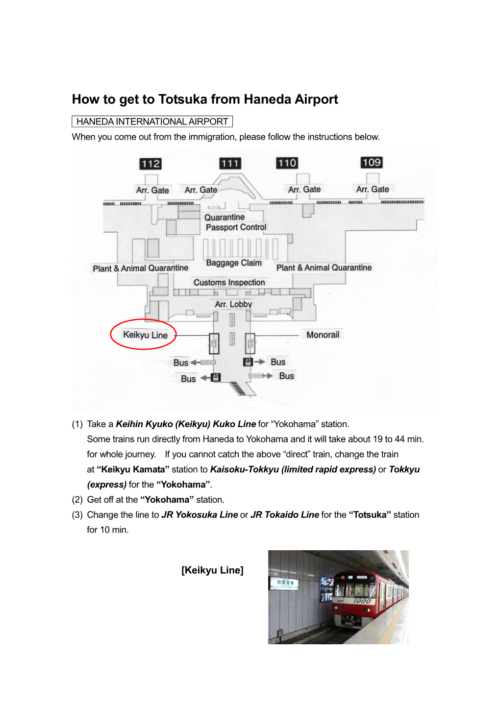 How to Get to Totsuka from Haneda Airport