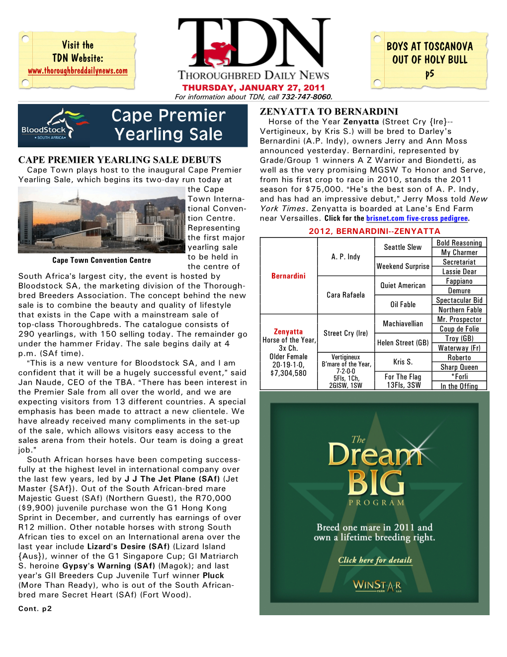 Cape Premier Yearling Sale