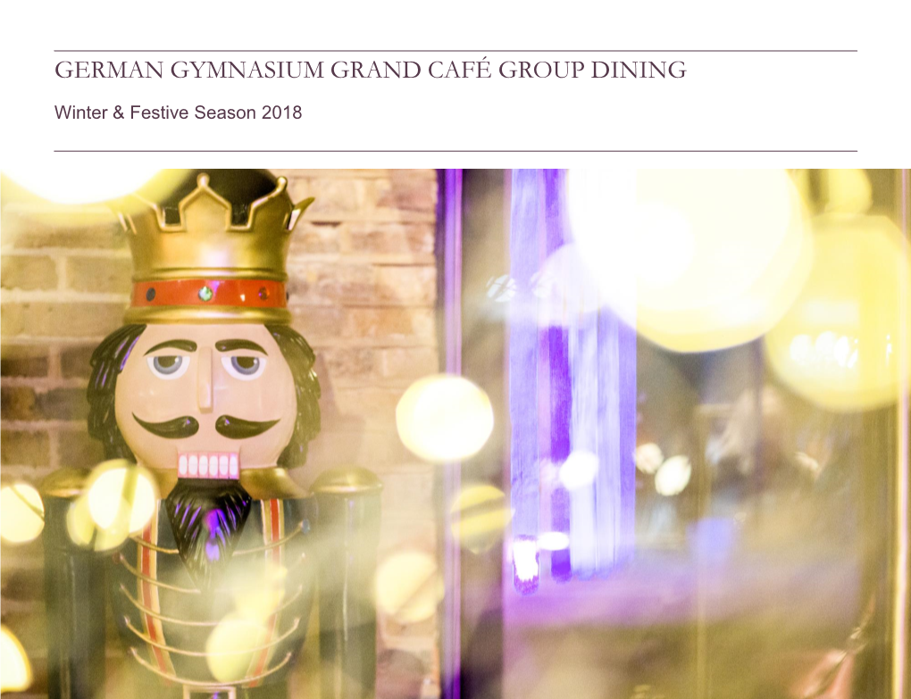 German Gymnasium Grand Café Group Dining