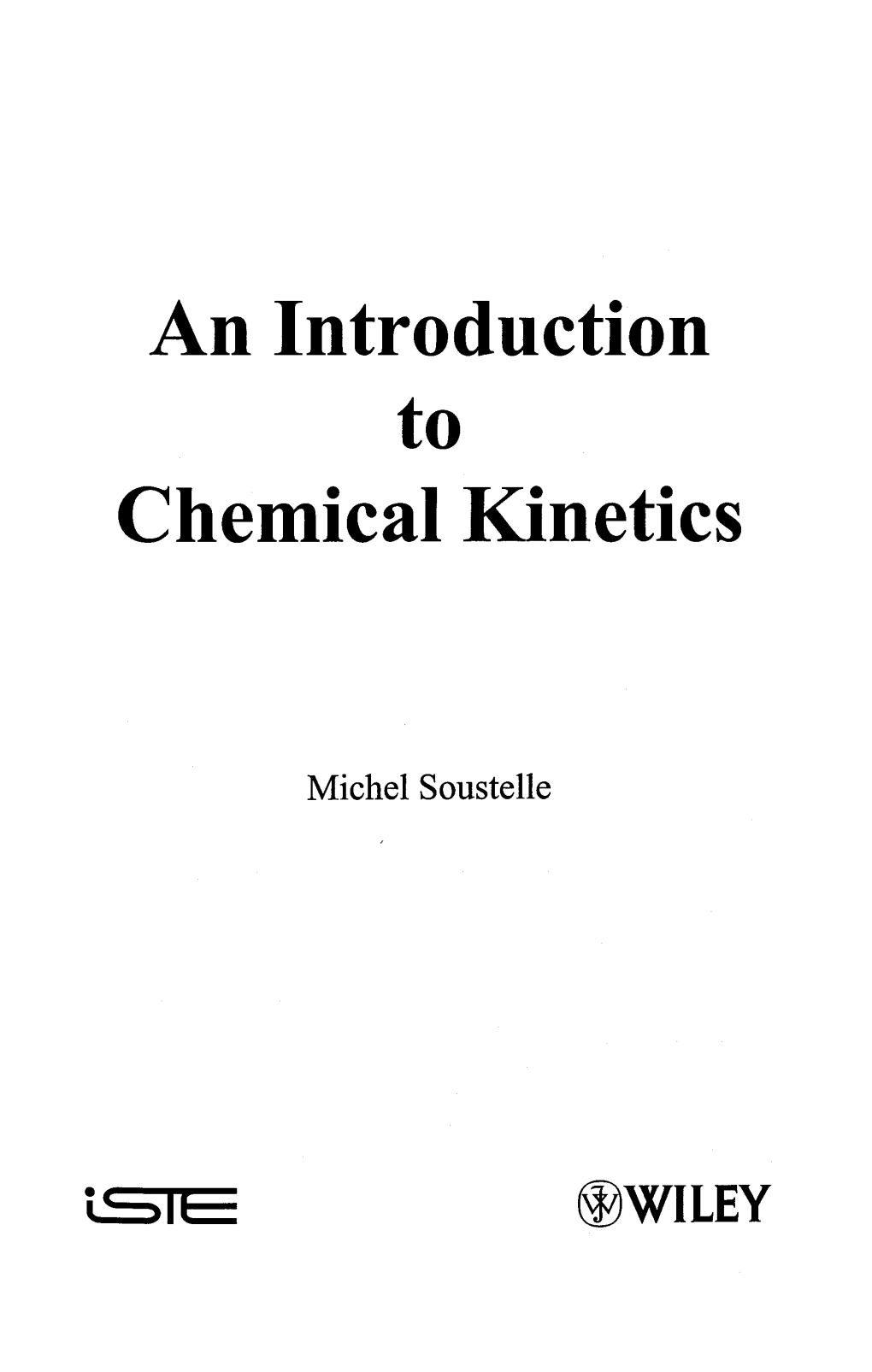 An Introduction to Chemical Kinetics