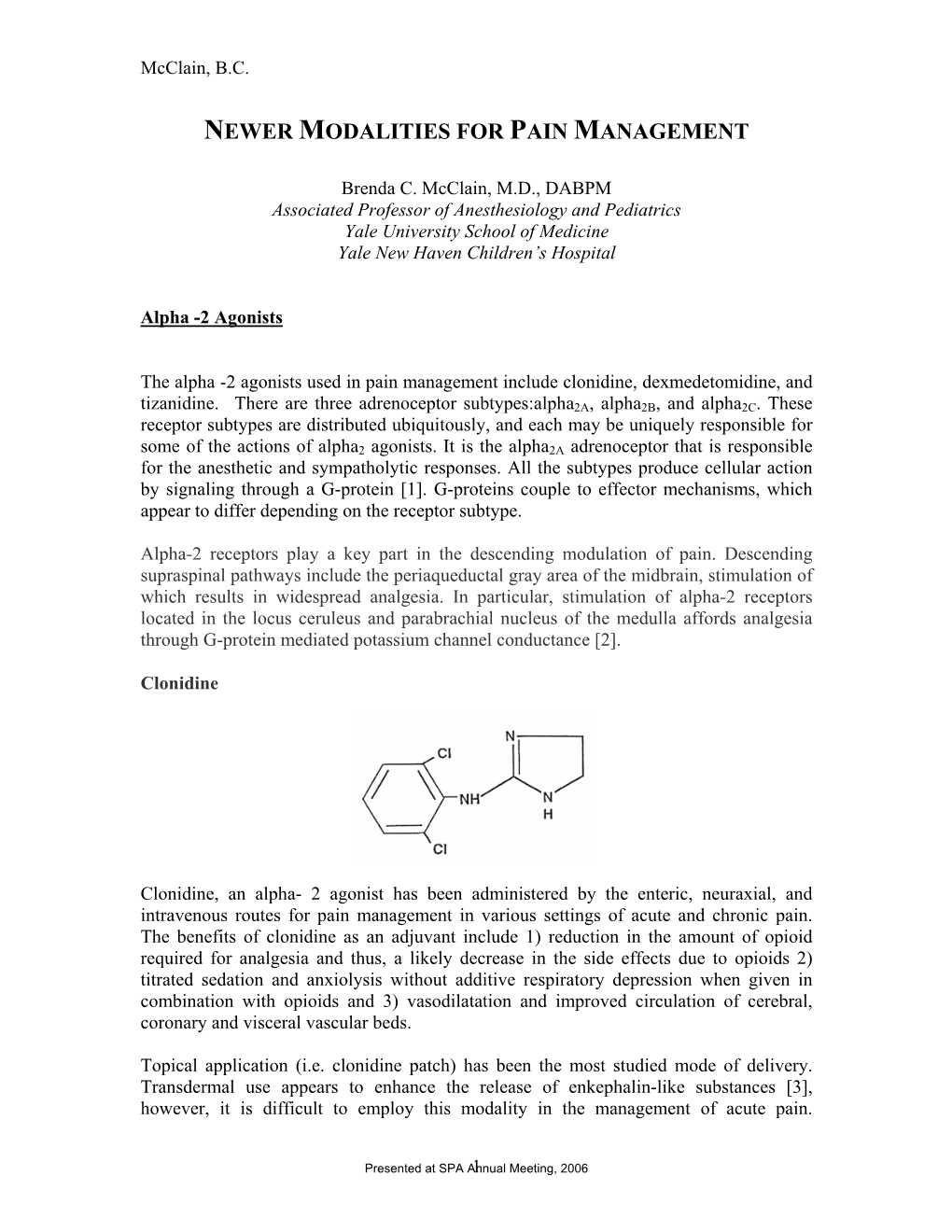 Alpha -2 Agonists