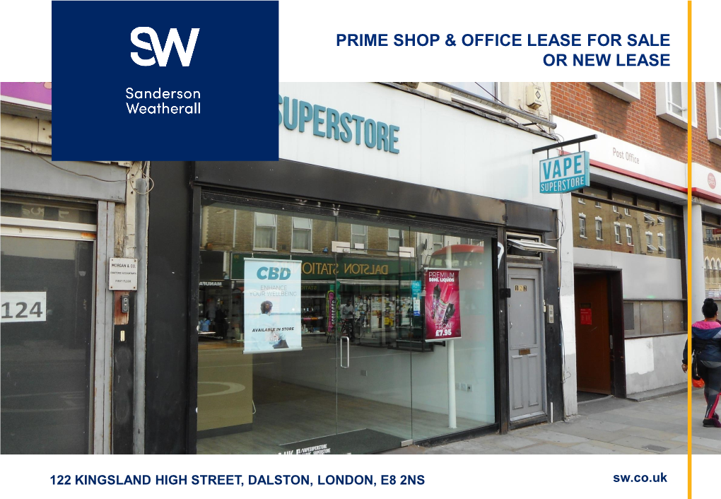 Prime Shop & Office Lease for Sale Or New Lease