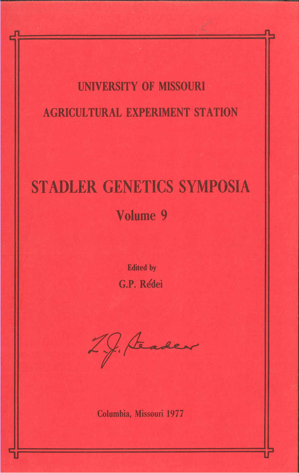 ST ADLER GENETICS SYMPOSIA Volume 9