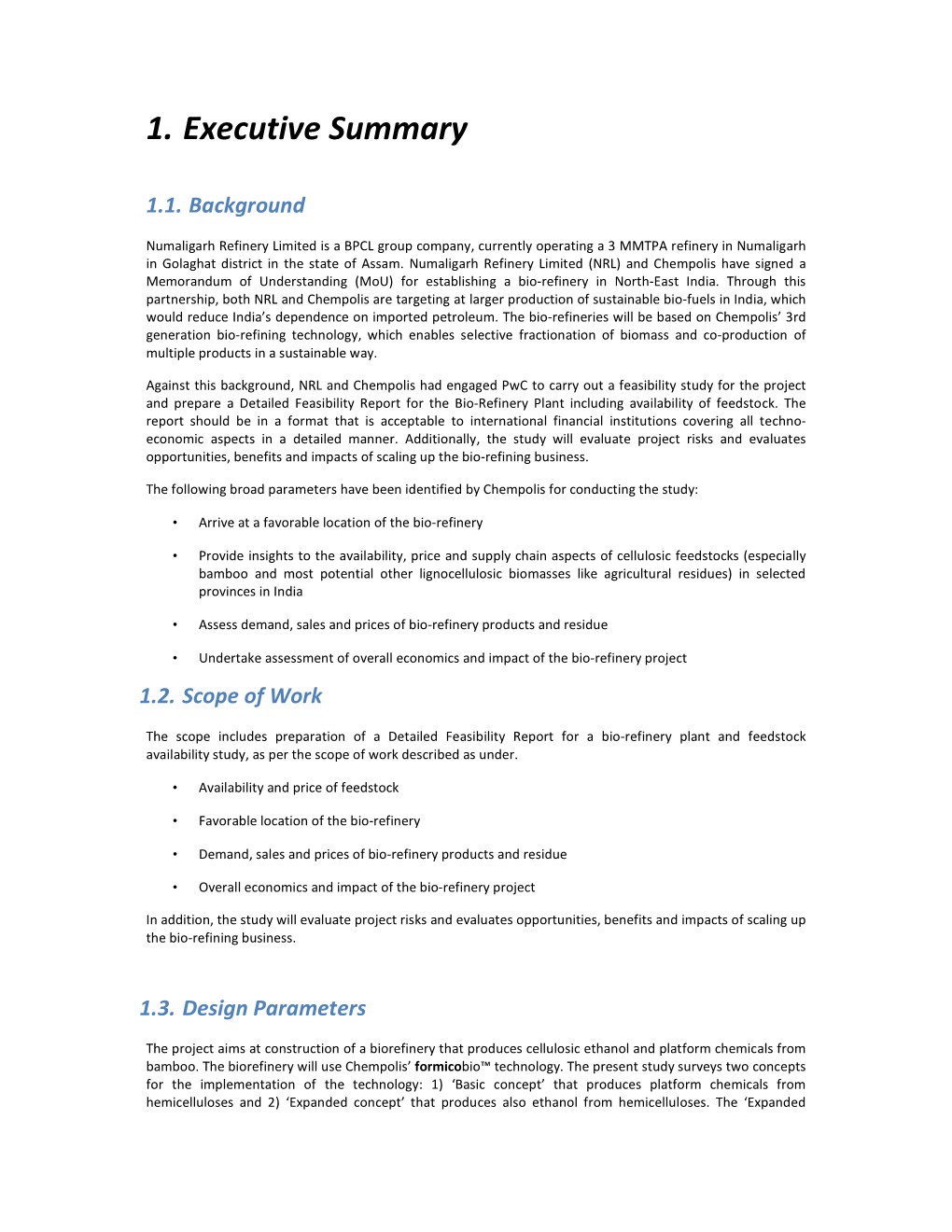 Executive Summary-Bio-Refinery