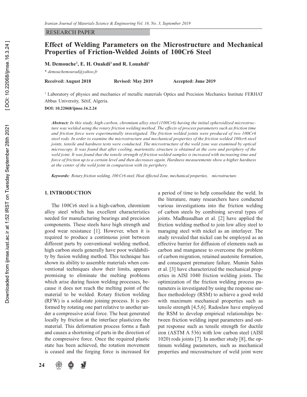 Effect of Welding Parameters in the Microstructure and Mechanical