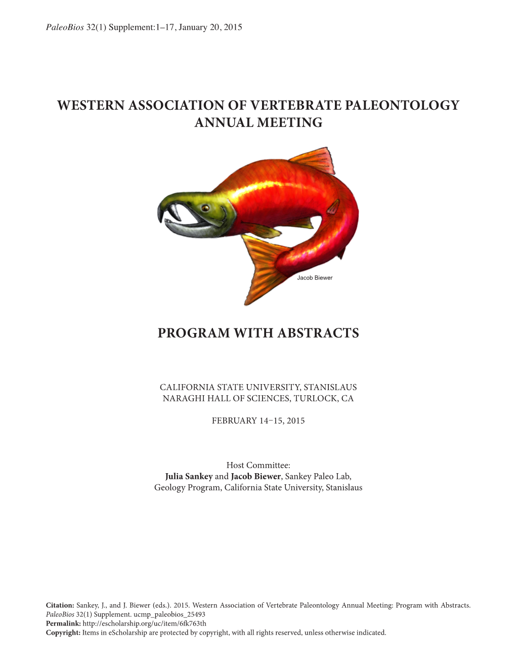 Western Association of Vertebrate Paleontology Annual Meeting