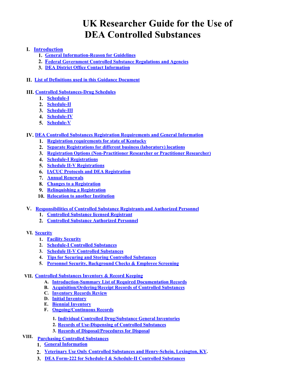 UK Research Guide for DEA Controlled Substances