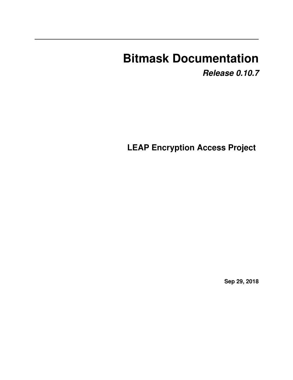 Bitmask Documentation Release 0.10.7