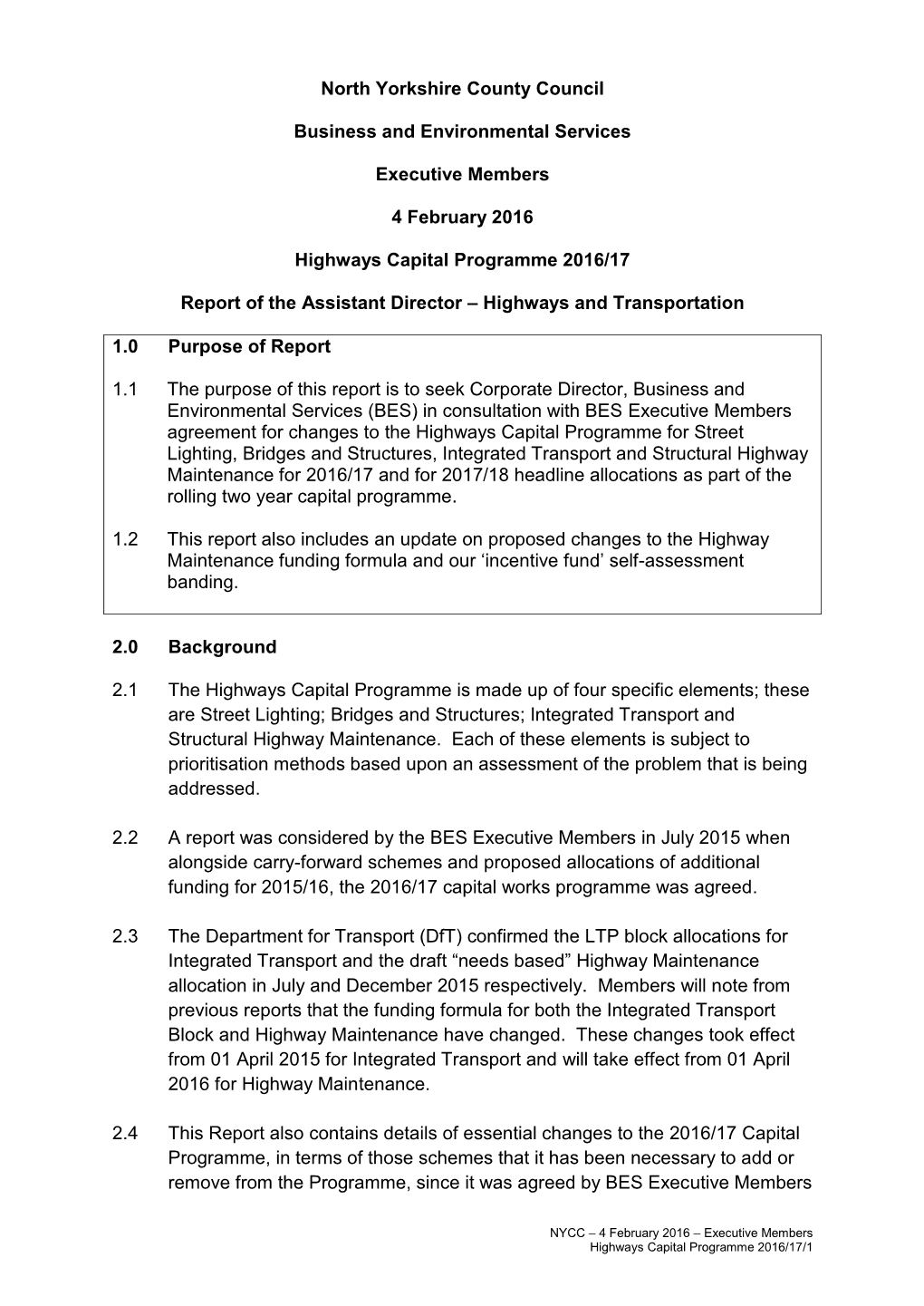 North Yorkshire County Council Business and Environmental