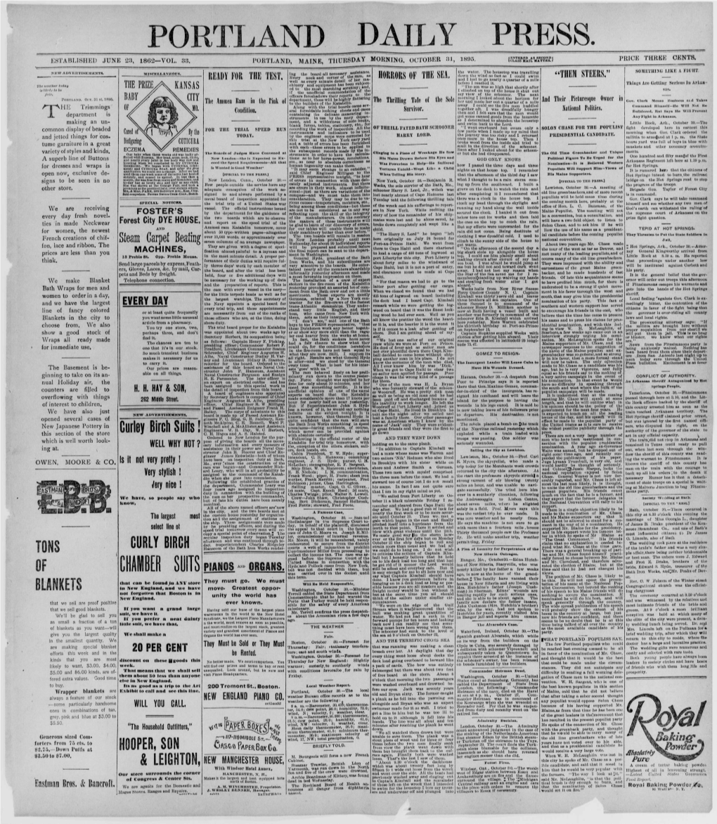 Portland Daily Press: October 31, 1895