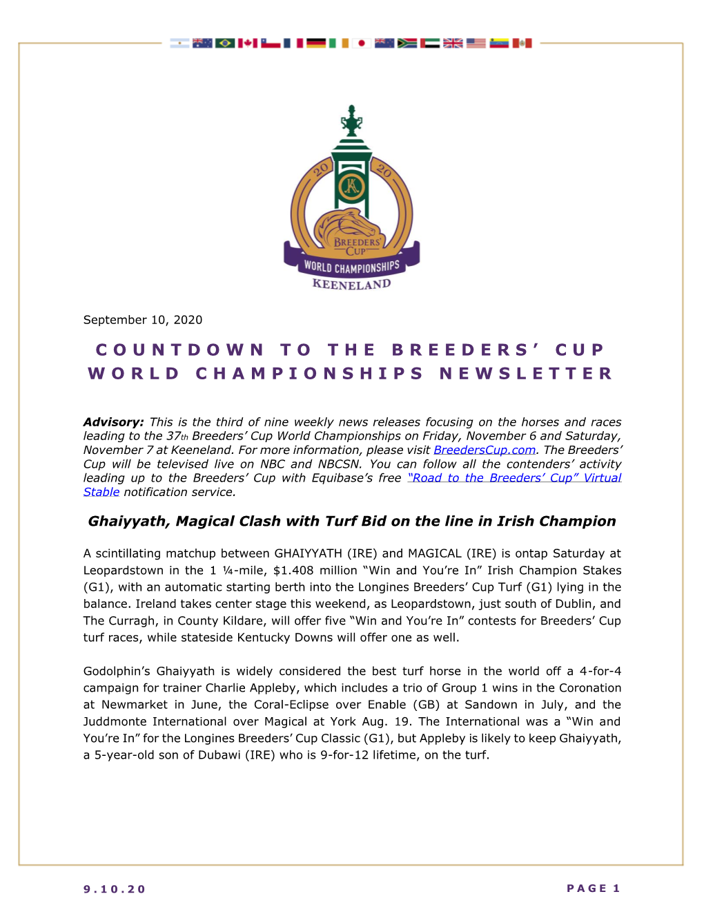 Cup World Championships Newsletter