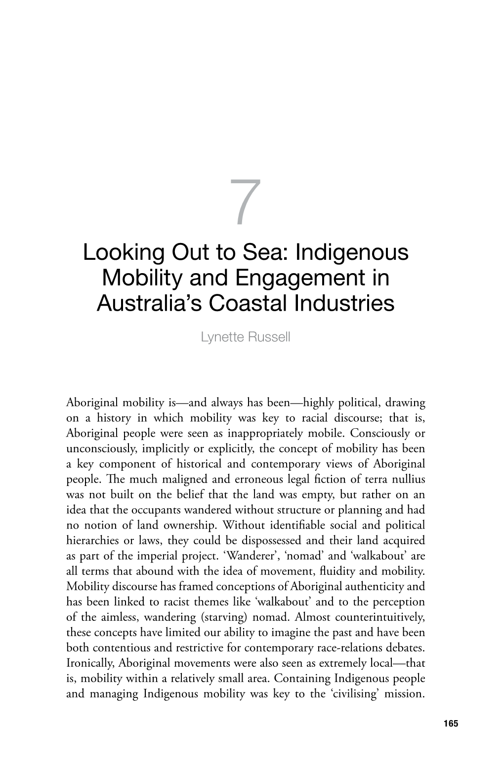 Indigenous Mobility and Engagement in Australia's Coastal Industries