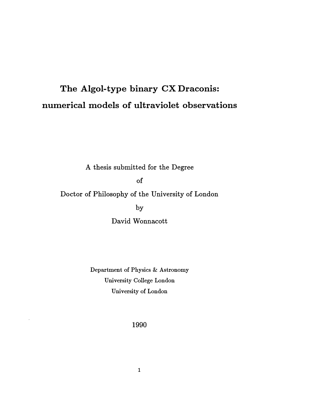 The a Lgol-Type Binary CX Draconis