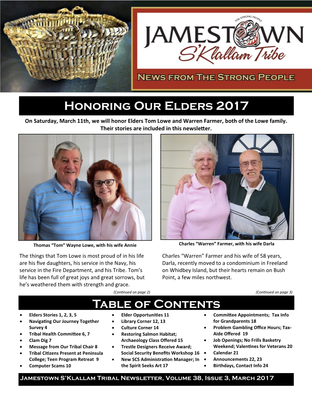 Table of Contents Honoring Our Elders 2017