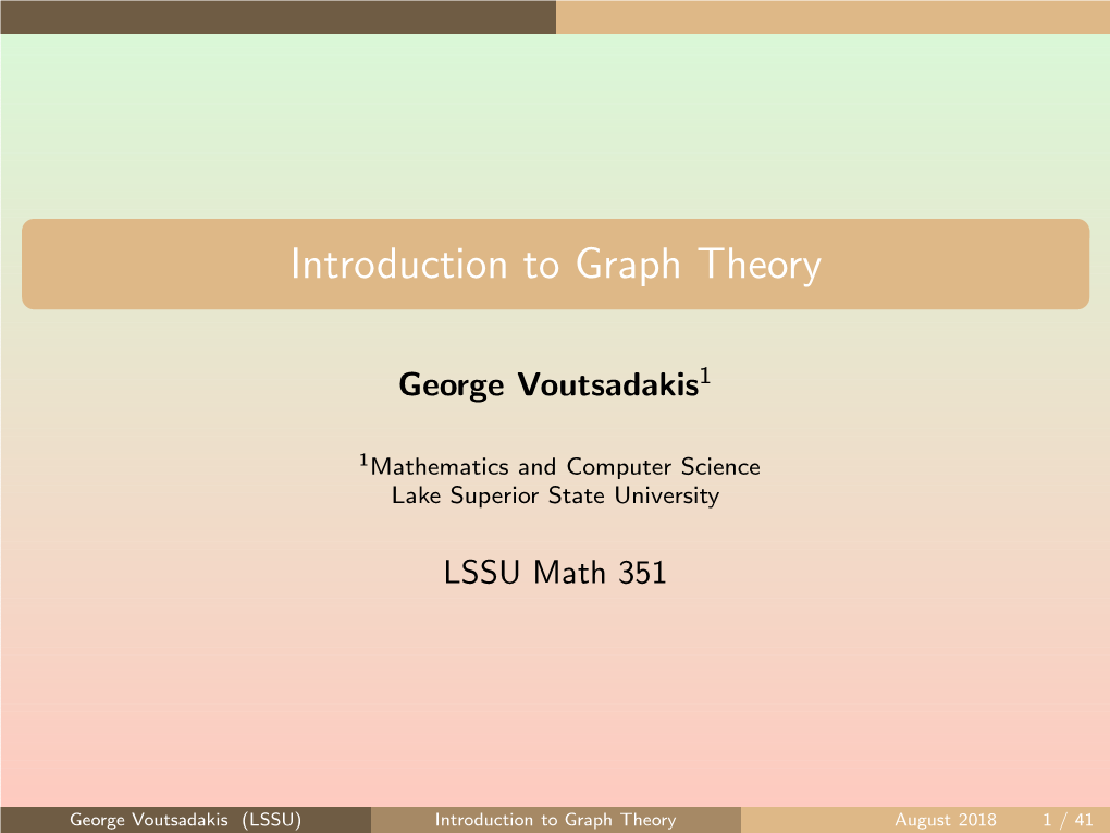 Introduction to Graph Theory