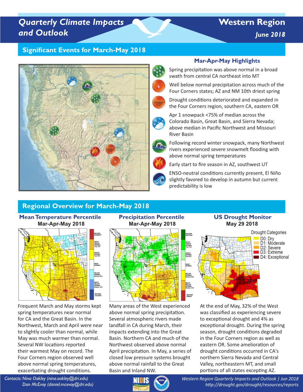 Western Regional Climate Center Quarterly Impacts and Outlook