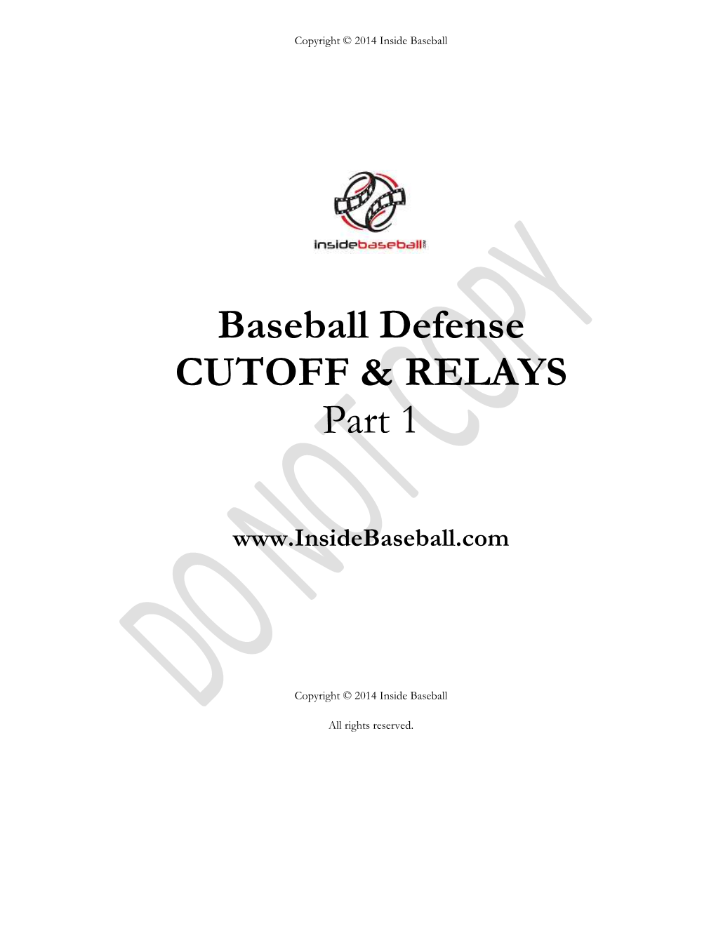 Baseball Defense CUTOFF & RELAYS Part 1