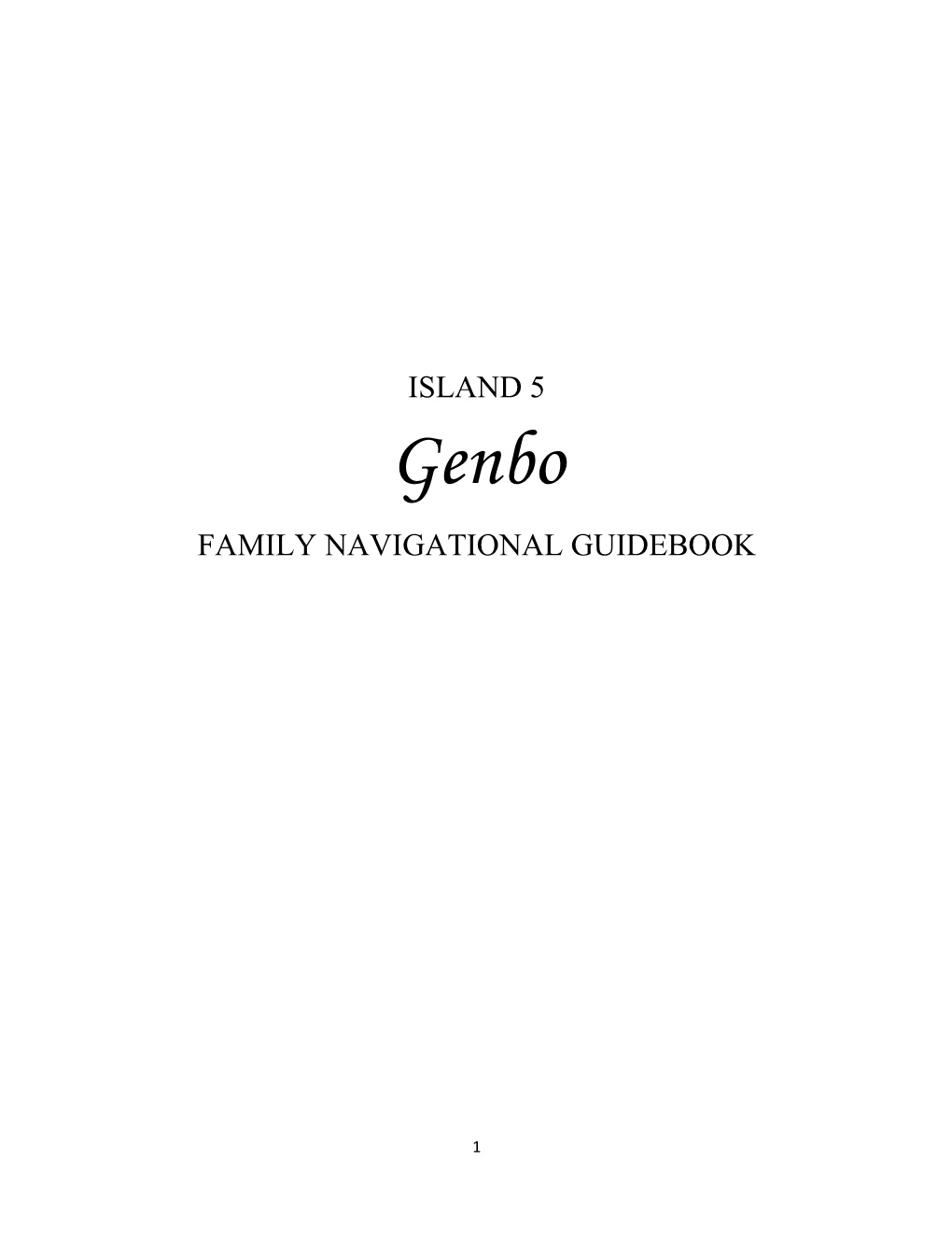 Island 5 Family Navigational Guidebook