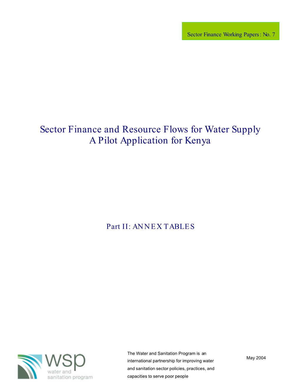 Sector Finance and Resource Flows Kenya