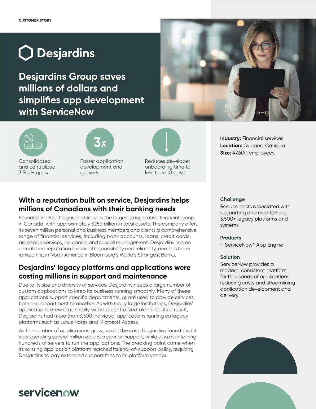Desjardins Group Saves Millions of Dollars and Simplifies App Development with Servicenow