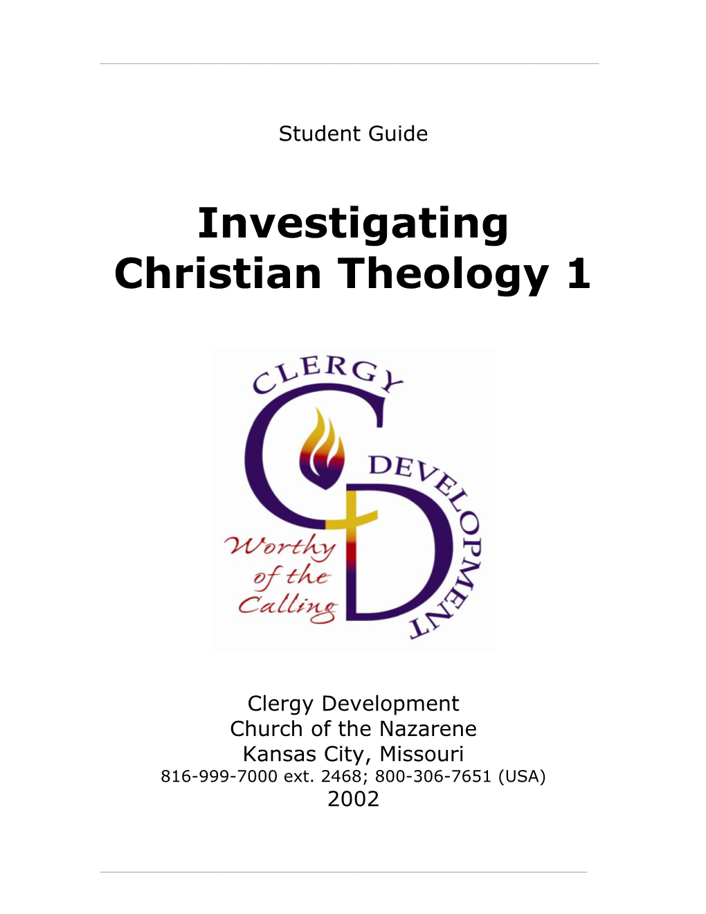 Investigating Christian Theology 1