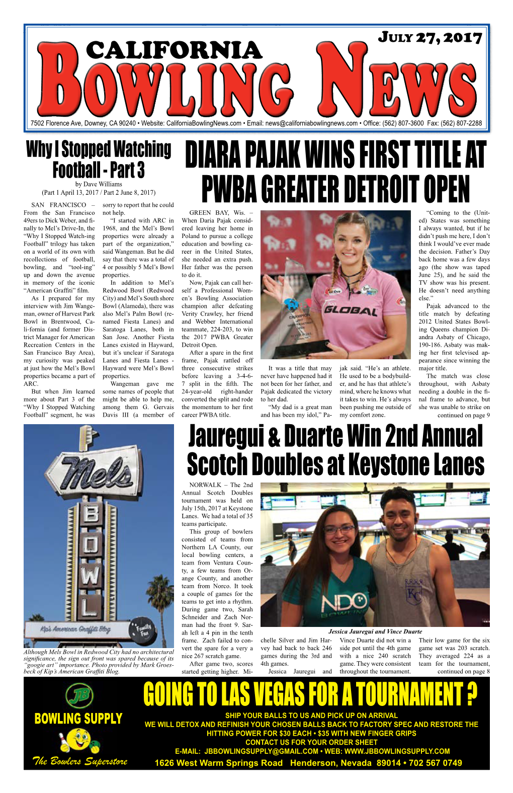Diara Pajak Wins First Title at Pwba Greater Detroit Open