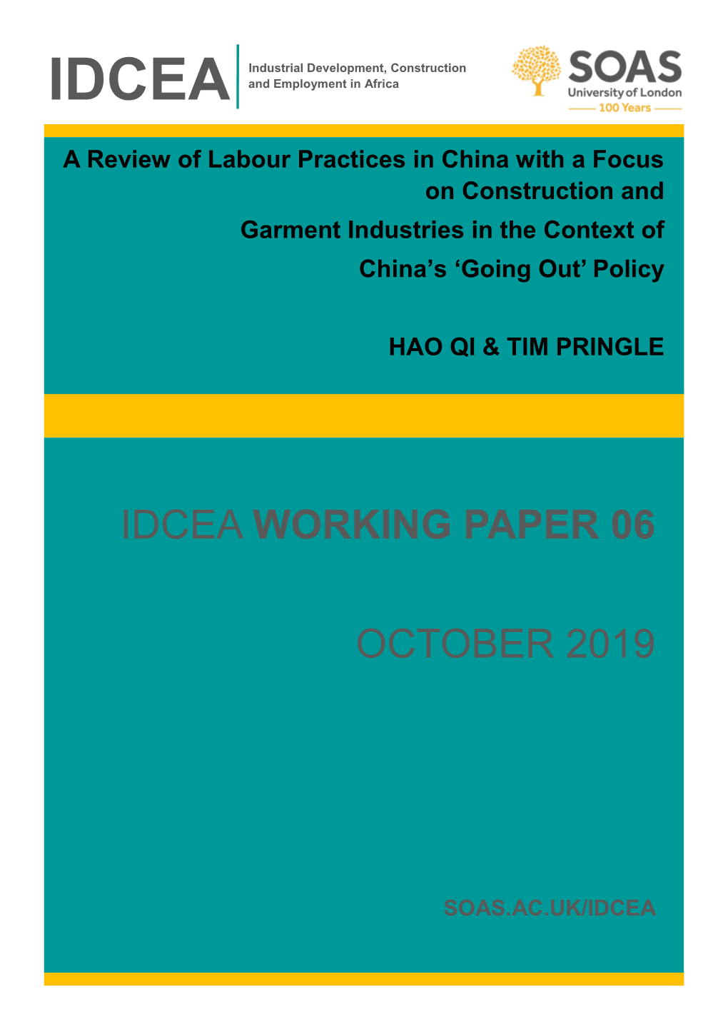 Idcea Working Paper 06 October 2019