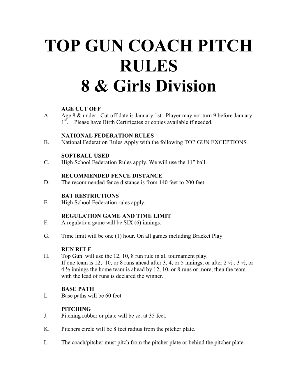 Aau Coach Pitch Rules