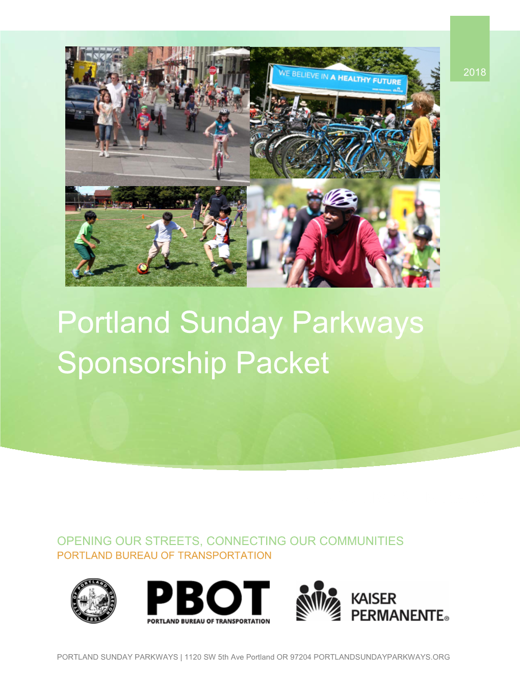 Sunday Parkways Sponsorship Packet 2018