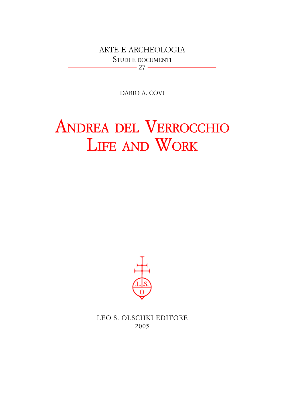 Andrea Del Verrocchio Life and Work