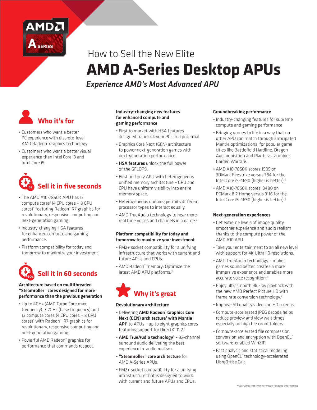 AMD A-Series Desktop Apus Experience AMD’S Most Advanced APU