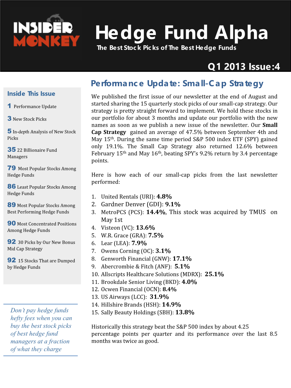 Hedge Fund Alpha the Best Stock Picks of the Best Hedge Funds