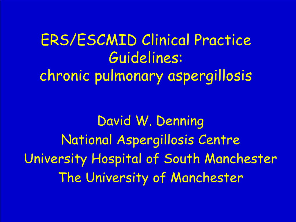 Chronic Pulmonary Aspergillosis