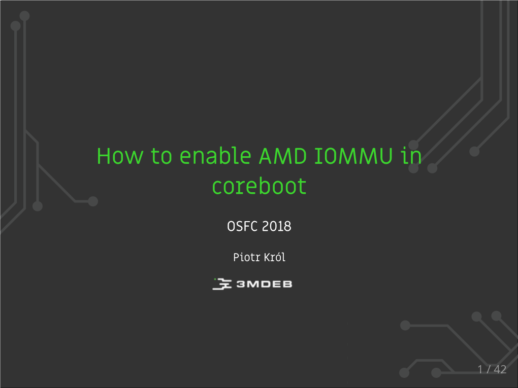 How to Enable AMD IOMMU in Coreboot