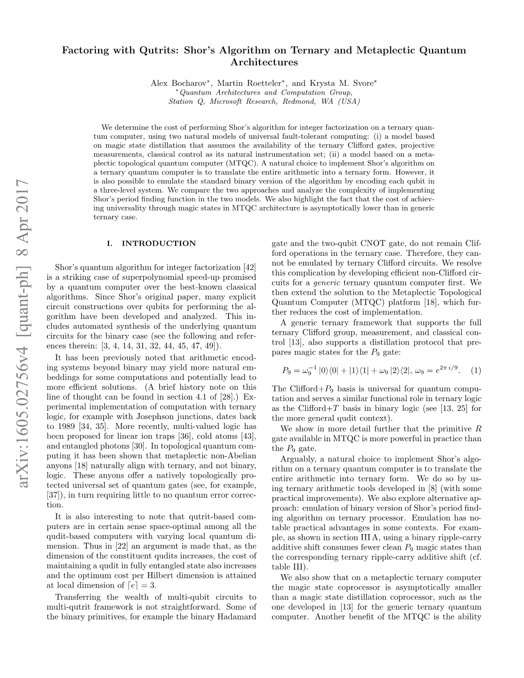 Factoring with Qutrits: Shor's Algorithm on Ternary and Metaplectic Quantum Architectures