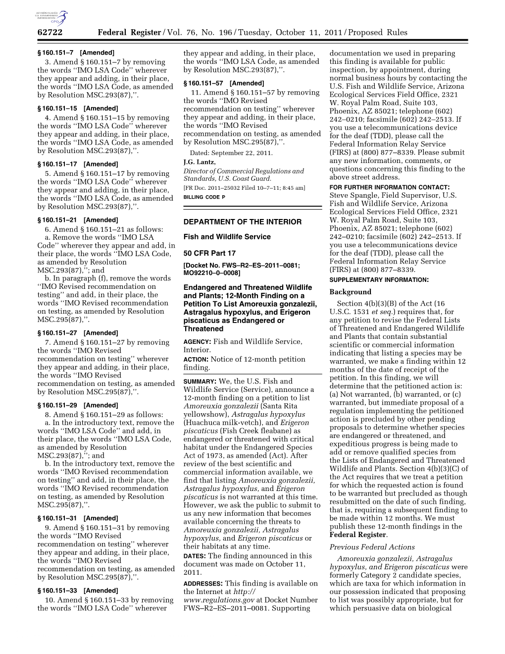 Federal Register/Vol. 76, No. 196/Tuesday, October 11, 2011/Proposed Rules