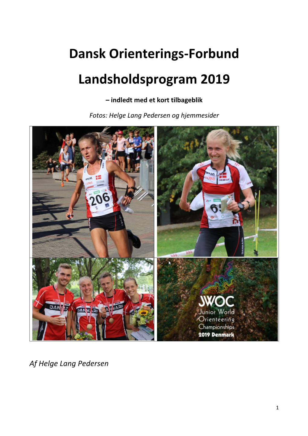Dansk Orienterings-Forbund Landsholdsprogram 2019